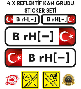 TR B rH - Reflektif Kan Grubu Seti Sticker Çınar Extreme