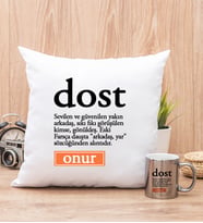 Dost Kelime Anlamı Yastık ve Silver Kupa Bardak
