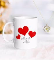 BK Gift Kişiye Özel Sevgililer Günü Kupa ve Çift İsimli Papatya Kolye-82 (Model 1)