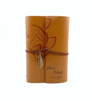 Kişiye Özel Baskılı Deri Defter Kahverengi