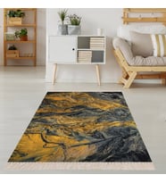 Batik Renk Geçişli Mermer Desen Dijital Baskı Yıkanabilir Kaymaz Taban Salon Halısı ve Yolluk (Karışık)