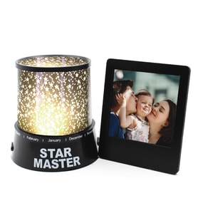Star Master Yıldız Yansımalı Gece Lambası & Kişiye Özel Siyah İnstagram Çerçevesi Hediye Seti
