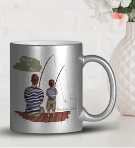 BK Gift Kişiye Özel Babalar Günü Temalı Gümüş Yaldızlı Kupa Bardak 26430