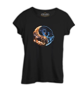 Counter Strike - Yin Siyah Kadın Tshirt