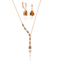 Kolye ve Küpe Rose Gümüş  Zultanit Taşlı Bayan Takısı SET-403
