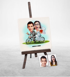 BK Gift Kişiye Özel Evleniyoruz Karikatür Şovaleli Doğal Taş  3