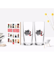 BK Gift Kişiye Özel Renkli Baskılı Kaptan Tasarımlı İkili Rakı Bardağı ve Rakı Cep Kitabı Hediye Seti-2 (Model 1)