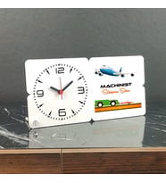 Machinist Ahşap Masa Saati