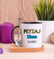 Peyzaj Mimarı Ahşap Altlıklı Siyah Kupa Bardak