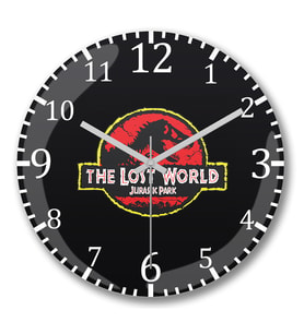 The Lost World 3 Duvar Saati Bombeli Gercek Cam