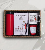 Öğretmenler Günü Tasarımlı Hediye Seti &Defter, Kalem, Kupa, Suluk, Mum 