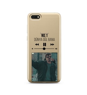 No.1 Mp3 Tasarımlı Süper Şeffaf Silikon Telefon Kılıfı Huawei Honor 7s-Y5 (2018)