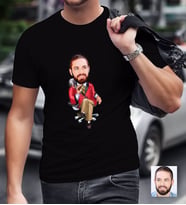 BK Gift Kişiye Özel Bay Patron Karikatürlü Siyah T-Shirt-2