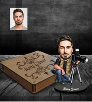 Kişiye Özel Fotoğrafçı Karikatürlü Ahşap Biblo Kutulu Bay-2