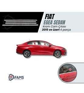 Fiat EGEA Krom Cam Çıtası 4 Parça 2015 üzeri Paslanmaz Çelik