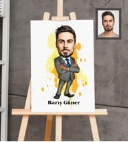 Kişiye Özel Patron Karikatürlü  Ahşap Tablo 30x47 Bay-7