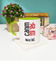 Abiye Canım Abim Tasarımlı Kişiye Özel Abi Kupa Bardak Yeşil
