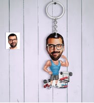 BK Gift Kişiye Özel Bay Fitness Karikatür Anahtarlık