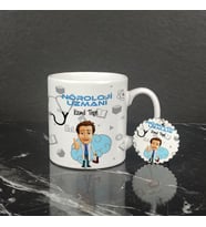 Nöroloji Uzmanı Kupa Bardak ve Anahtarlık Set