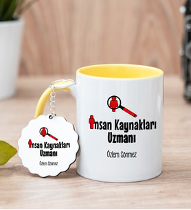 İnsan Kaynakları Uzmanı Sarı Kupa Bardak Ve Anahtarlık Set