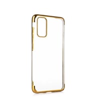 Galaxy S20 Plus Kılıf Zore Dört Köşeli Lazer Silikon Kılıf (Gold)