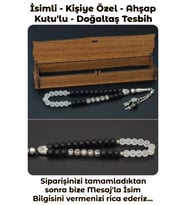 İsimli - Kişiye özel - İsime özel - Mat Oniks / Dumanlı Kuvars Doğaltaş Tesbih
