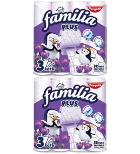 Familia Plus Tuvalet Kağıdı 3 Katlı 64 Lü Paket Sihirli Çiçekler (2pk*32)