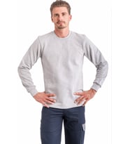 Uzun Kol Sıfır Yaka Sweatshirt (Gri)