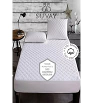 SUVAY Kapitone Fitted Yatak Koruyucu Alez Tek ve Çift Kişilik Kapitoneli Pamuklu Yatak Alezi (SIVI GEÇİRMEZ DEĞİLDİR)