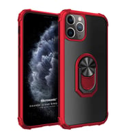 Microsonic Apple iPhone 11 Pro Kılıf Grande Clear Ring Holder Kırmızı