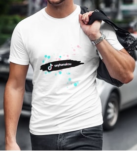 BK Gift Kişiye Özel TikTok Erkek Tişört - 5