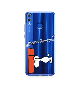 Snoopy Tasarımlı Süper Şeffaf Silikon Telefon Kılıfı Huawei Honor 8X 