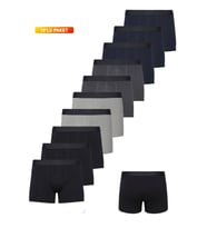 Erkek Premium Boxer 10'lu Pamuklu Likralı (Siyah-Lacivert)
