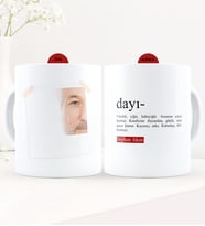 BK Gift Kişiye Özel Fotoğraflı Dayı Anlamı Beyaz Kupa Bardak - 2 (Siyah)
