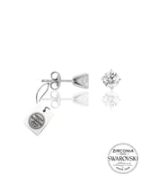Söğütlü Silver Gümüş Swarovski tek taş küpe