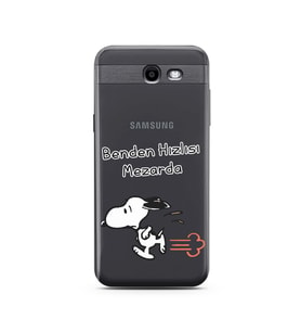 Snoopy Tasarımlı Süper Şeffaf Silikon Telefon Kılıfı Samsung J3 Prime