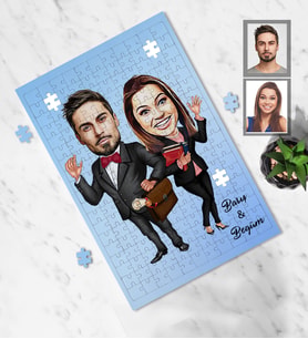 Kişiye Özel Avukat Arkadaş Karikatürlü A4 99 Parça Puzzle Model-1