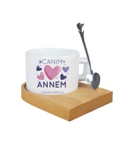 Anneler Günü Canım Annem İsme Özel Fincan (Beyaz)