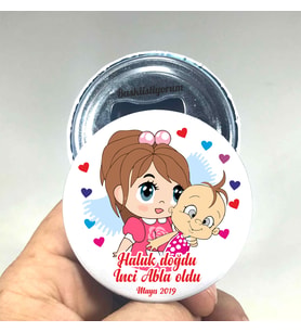 20 Adet Bebek Magneti Açacaklı Magnet Açacak (Metal)
