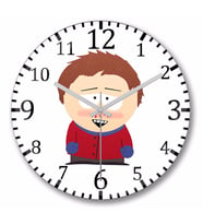 South Park Eric  Cartman  Duvar Saati Bombeli Gercek Cam