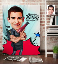 BK Gift Kişiye Özel Erkek Kuaför Karikatür Kanvas Tablo 70x100cm 1