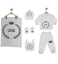 Pia Baby GL 2006 İsme Özel Taçlı Battaniye Zıbın Set