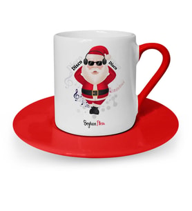 BK Gift Kişiye Özel Noel Baba Kırmızı Türk Kahvesi Fincanı  1