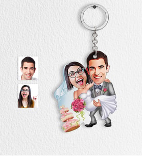 BK Gift Kişiye Özel Evleniyoruz Karikatür Anahtarlık  7