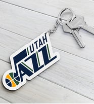 NBA Utah Jazz Ahşap Anahtarlık (Beyaz)
