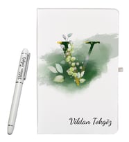 Kjişiye Özel Hazırlanmış Harf Tasarımlı Hediye Defter ve Roller Kalem Seti