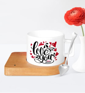 BK Gift Kişiye Özel Seni Seviyorum Ahşap Altlıklı Seramik Fincan  4