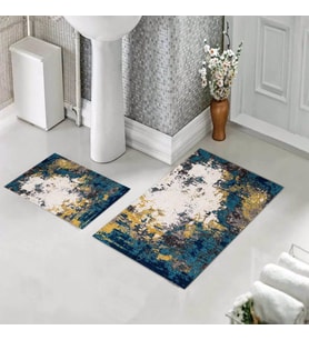 Banyo Halısı Ikili Klozet Takımı Kaymaz Tabanlı (60 xm x 100 cm + 40 cm x 60 cm) 