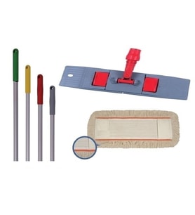 Safell Nemli Mop - Mop Aparatı - Plastik Sap - 80cm