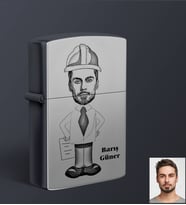 Kişiye Özel Mühendis Tasarımlı Karikatür Siyah Benzinli Çakmak Bay-1 (STD)